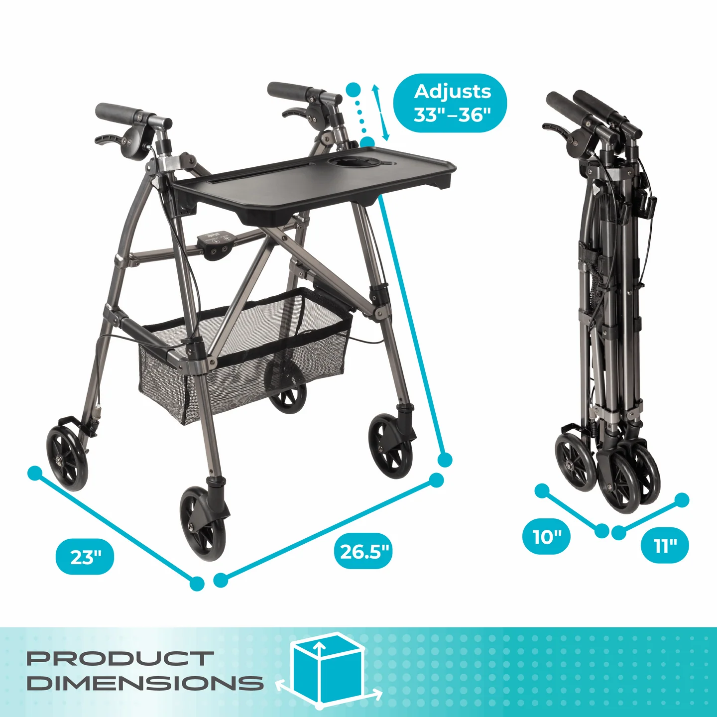 Dimensions for wir Dimensions of rollator