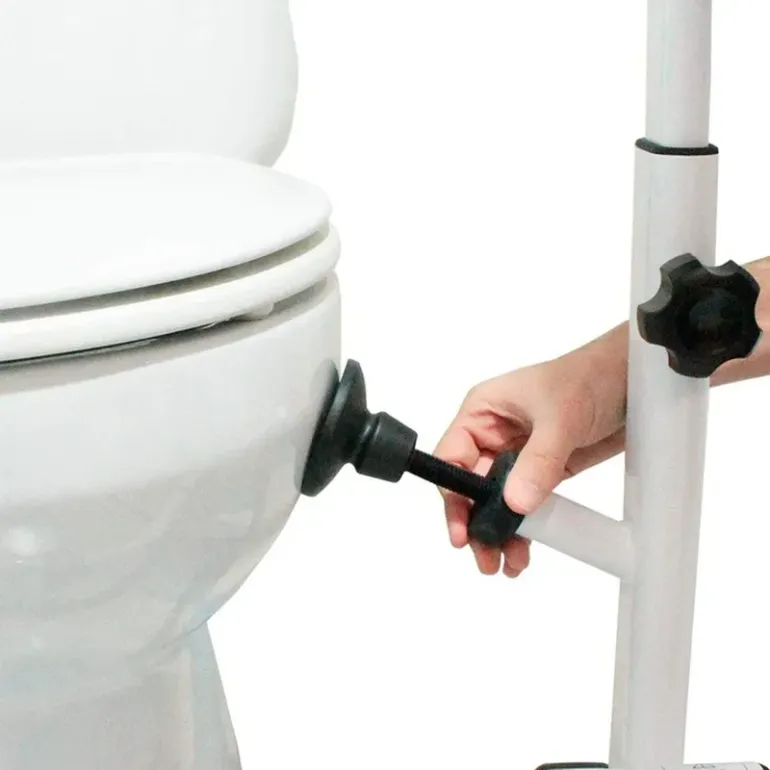 Suction used to hold the toilet safety rails