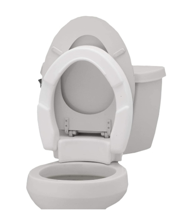 Toilet Seat Riser Elongated Hinged
