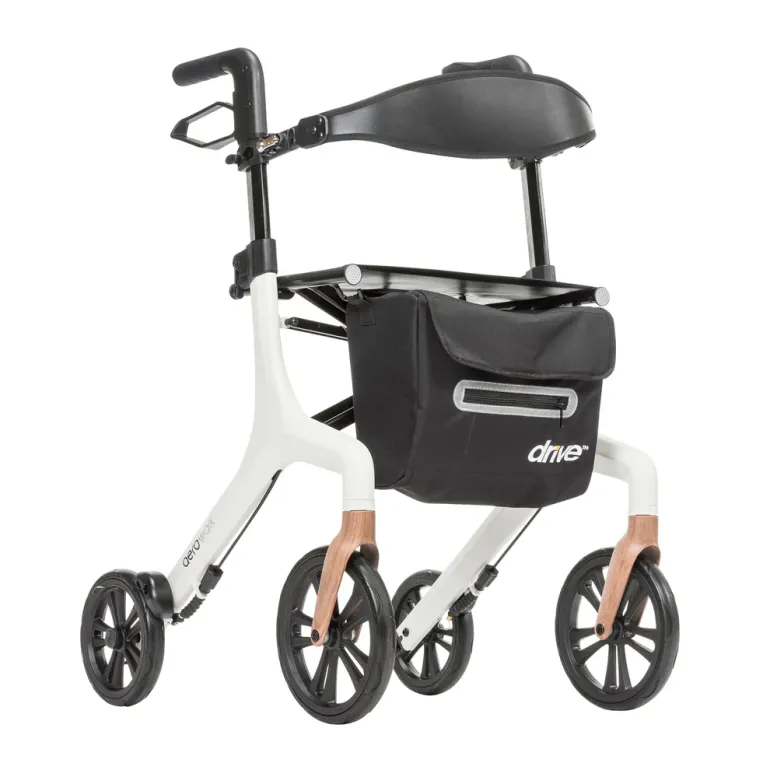 White & wood rollator