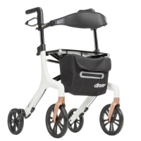 White & wood rollator